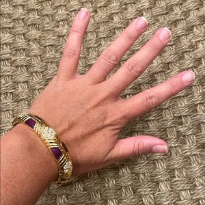 Vintage Joan Rivers Gold and Purple Bracelet